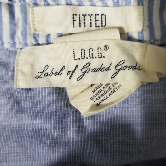 H&M label of graded goods light blue chambray Fitted  button up - Picture 3 of 3